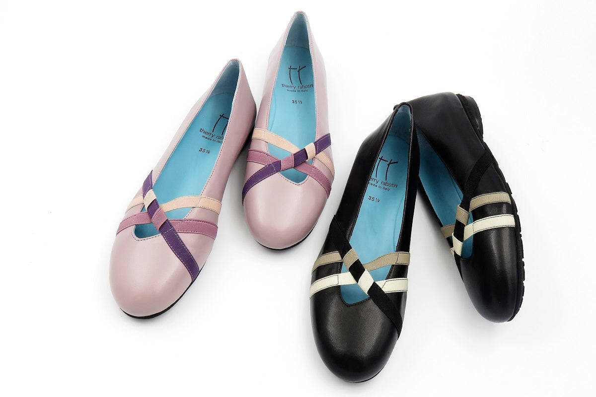 上質な革でラッピングされるようなthierry rabotinのバレエシューズ